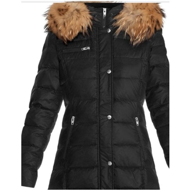 Joyce Mid - Black - Natural Raccoon Fur